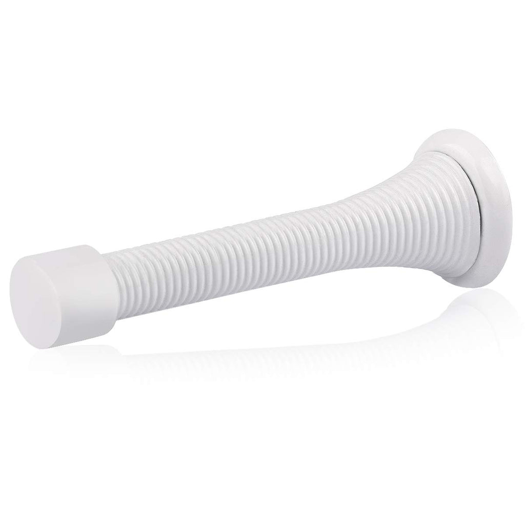Homotek 30 Pack Spring Door Stops,3-1/8    Heavy Duty Door Stop - Flexible Spring Door Stopper With Low Mounted White Rubber Bum