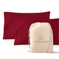 1000 Tc Burgundy King Pillowcases Set Of 2 100% Egyptian Cotton Pillow Cases With Long Staple Cotton & Sateen Weave, Silky Soft