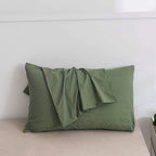 Jellymoni Pillowcases King Set Of 2 Cotton Envelope Pillow Covers Green 20  36In Bed Pillow Cases 100% Washed Cotton Soft Breath