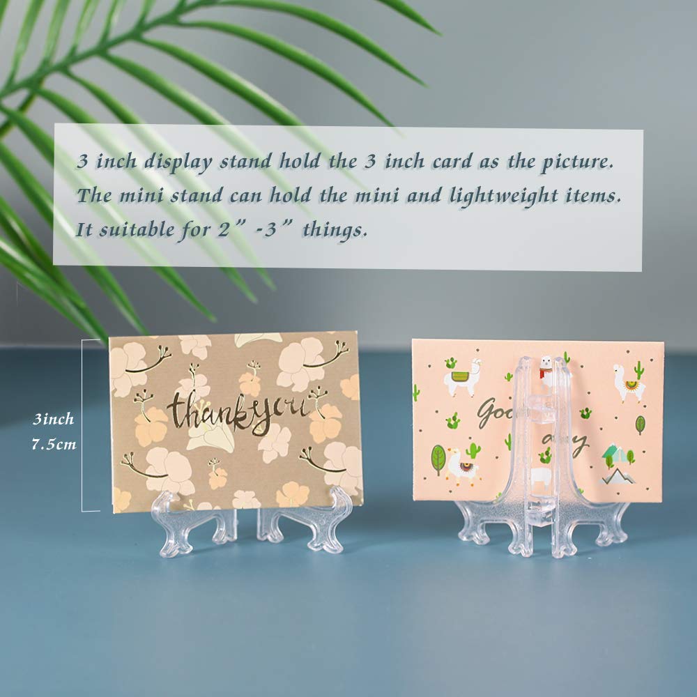 Artliving 3'' Clear Plastic Stand Cookie Holder Display Stand Place Card Holder Display Easels At Weddings, Birthday Party(24 Pa