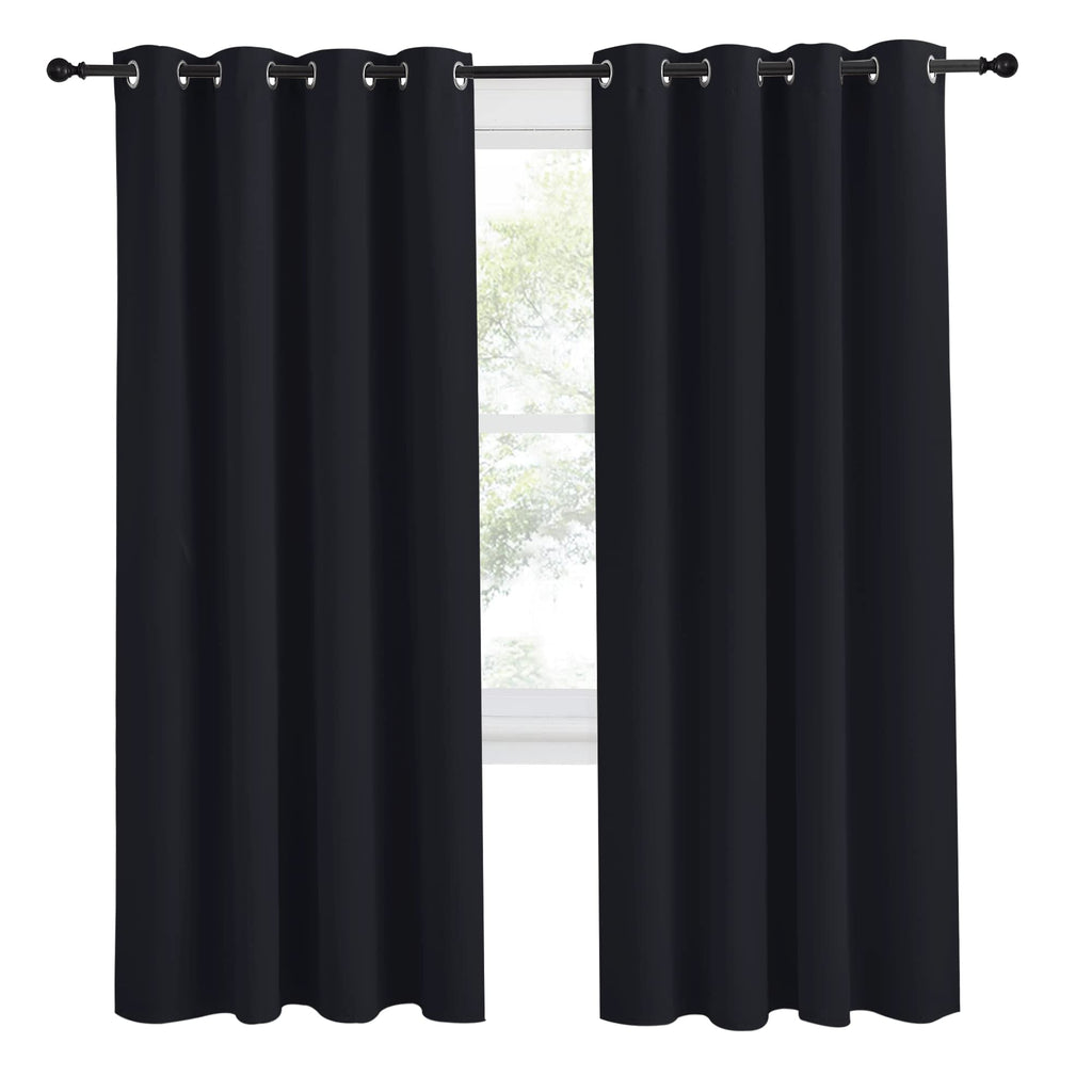 Nicetown Halloween Black Blackout Curtain 78 Inch Length, W55 X L78 Inch, 8 Grommets Top, 1 Piece, Thermal Insulated Modern Wind