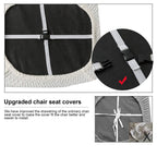 Genina Waterproof Seat Covers For Dining Room Chairs Covers Dining Chair Seat Covers Kitchen Chair Covers Slipcovers (White, 2 Pcs)
