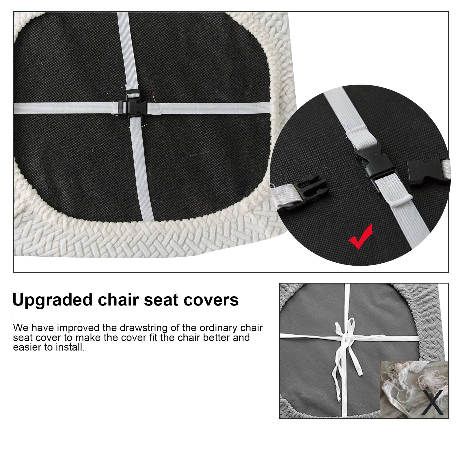 Genina Waterproof Seat Covers For Dining Room Chairs Covers Dining Chair Seat Covers Kitchen Chair Covers Slipcovers (White, 2 Pcs)