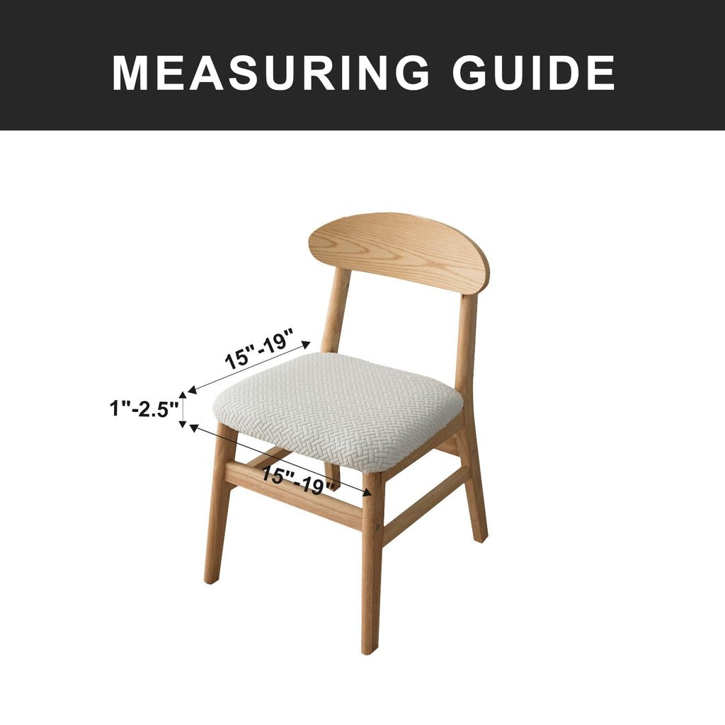Genina Waterproof Seat Covers For Dining Room Chairs Covers Dining Chair Seat Covers Kitchen Chair Covers Slipcovers (White, 6 Pcs)