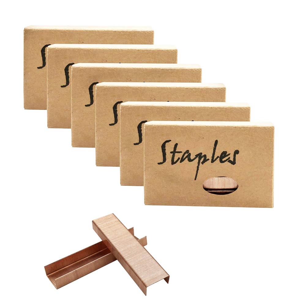 Rose Gold 26/6 Standard Staple Set 12Mm Width 950/Box 6 Boxes/Pack 5700 Count Staples For Office School Home Stapler Stapling Re