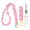 WEESMILE 2 Pcs Retractable Scrunchie Lanyard & Keychain Wristlet, Cute Key Lanyards for ID Badge | Stretchy Neck Lanyard for Wom