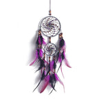 Ornerx Valentines Day Dream Catcher Wall Home Decor Purple Black 21.65'' Long