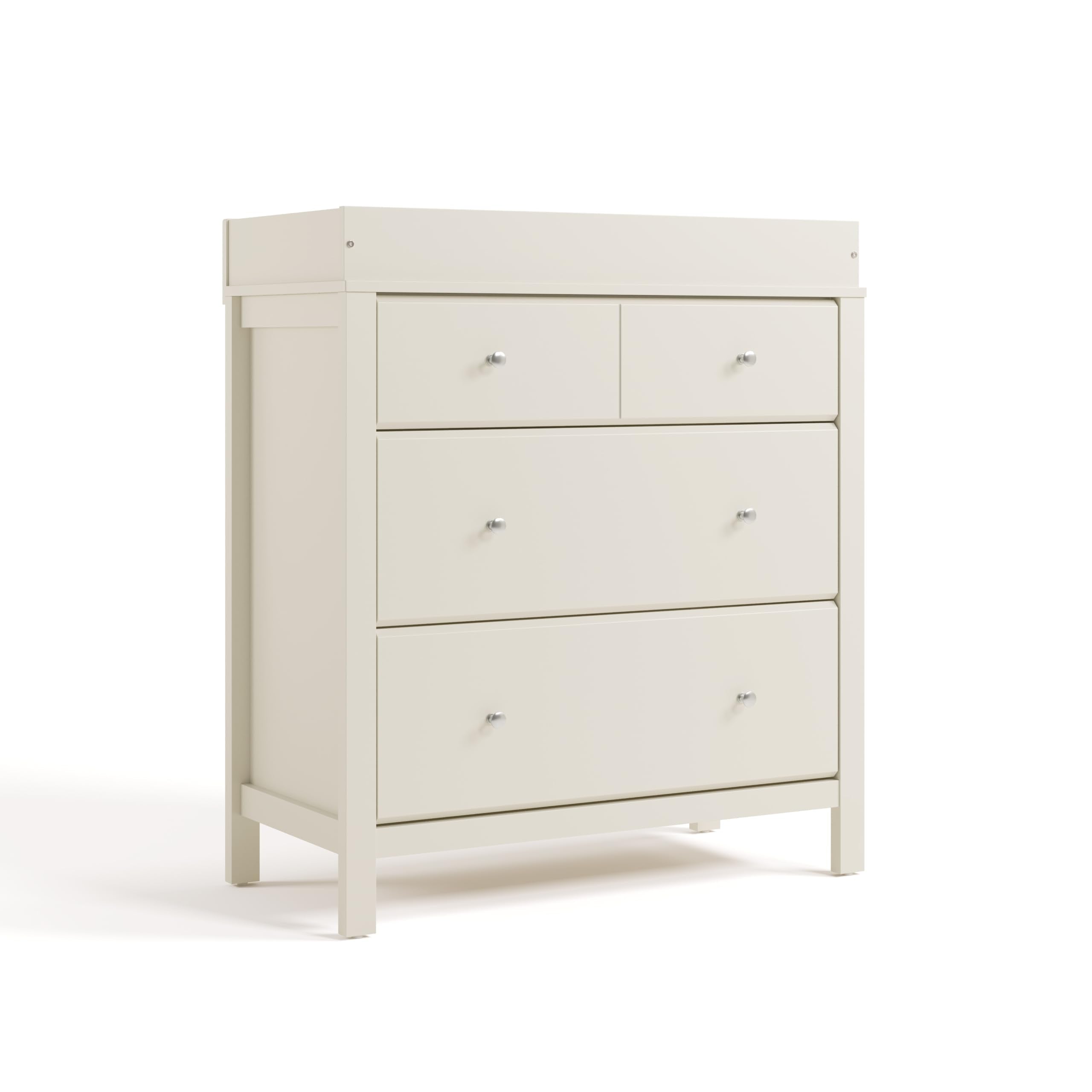 Storkcraft Horizon 3 Drawer Chest with Removable Changing Topper (Frosted Oat) - GREENGUARD Gold Certified Nursery Dresser, Kids