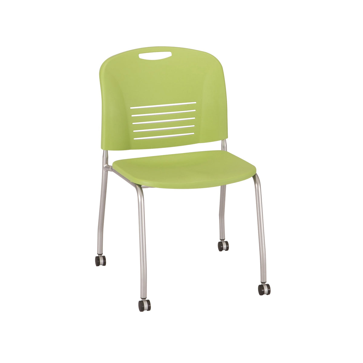 Safco Products 4291Gn Vy Straight Leg Stack Chair With Casters (Quantity 2), Green