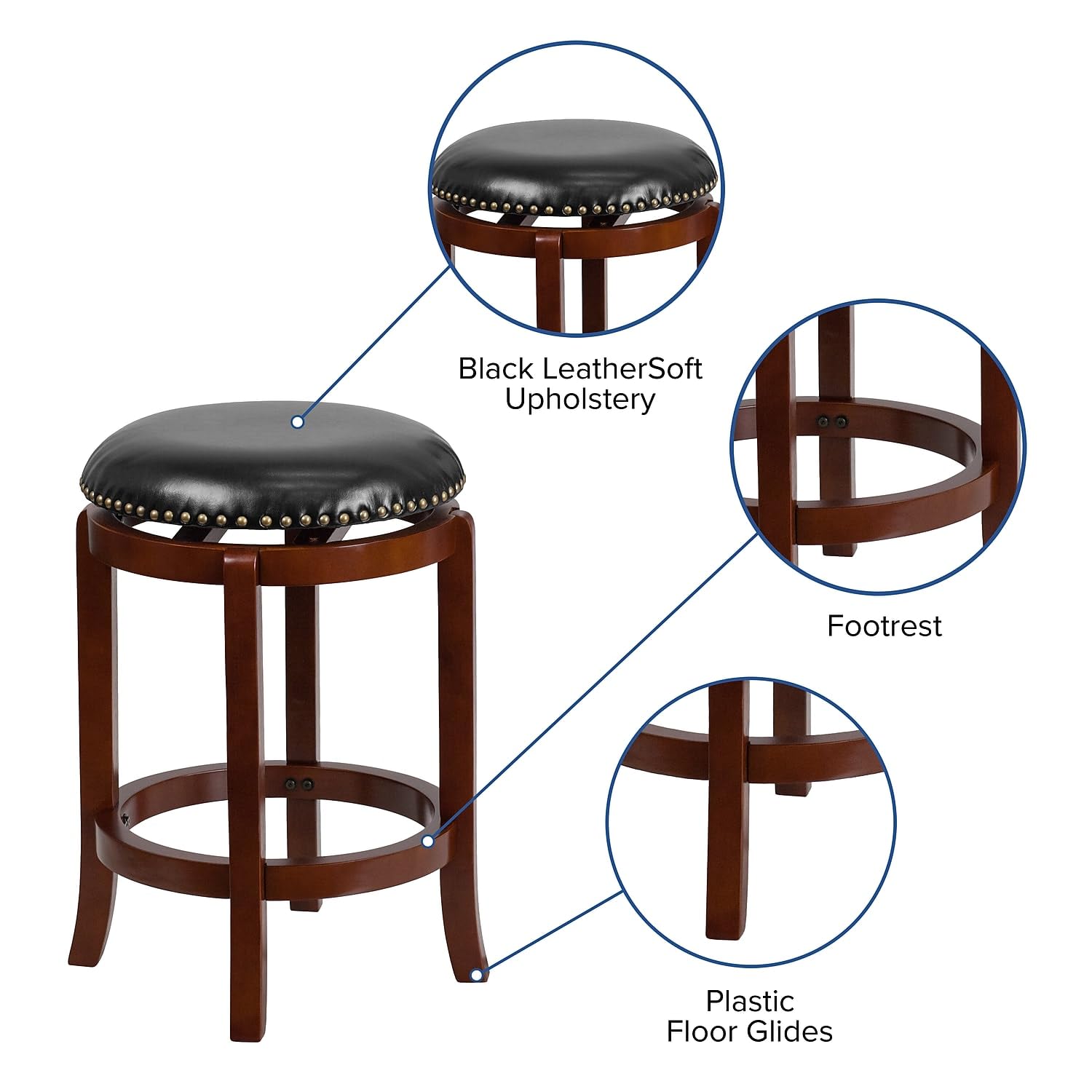 Flash Furniture Margaret 24'' High Backless Counter Height Stool - Thumbnail 4