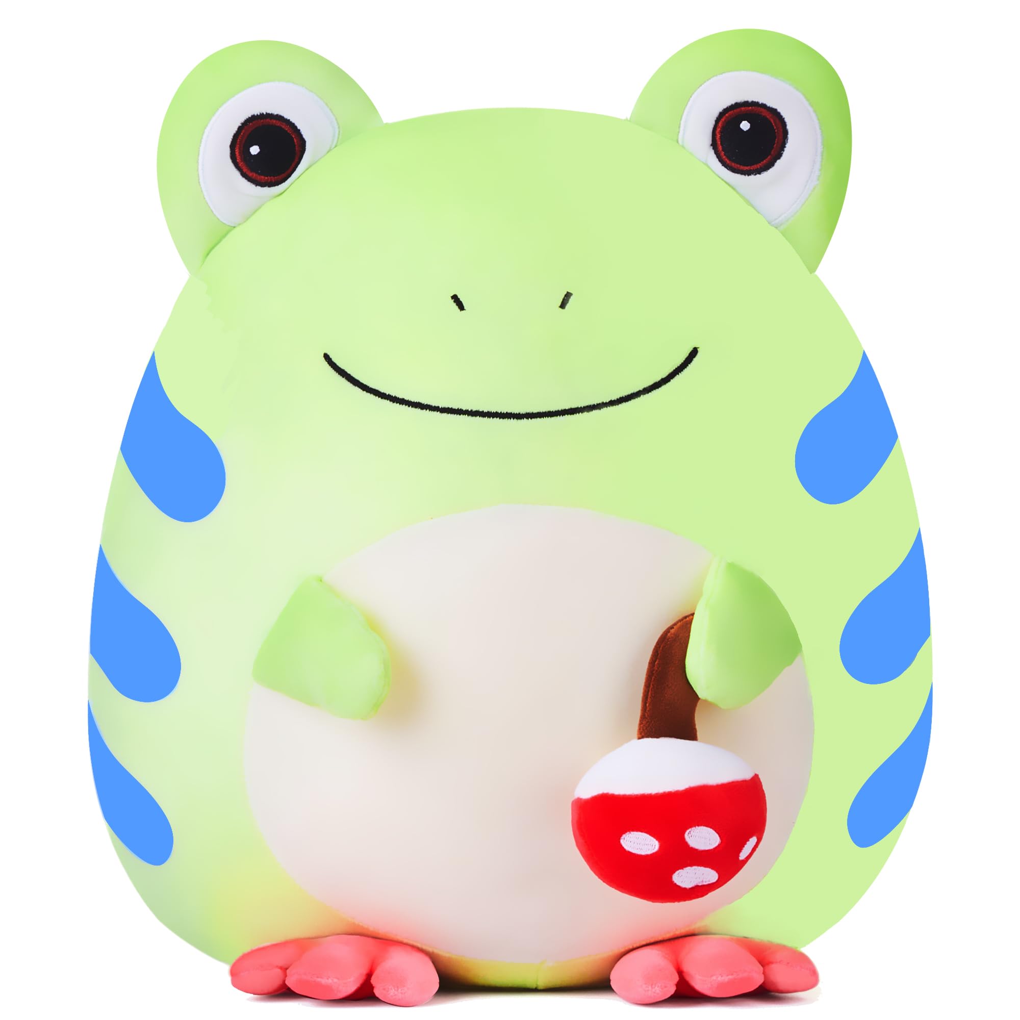 Playnics Large Tree Frog Plush Pillow Stuffed Animal Toy,Big Size Cute Soft 14' Fat Kawaii Hugging Cuddle Huggable Plushie,Gift