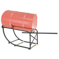 KUAFU 55 Gallon Drum Cradle 600lbs Drums Dolly Cart Drum Dispensing Stand Black 4 Wheel Powder Coated Steel