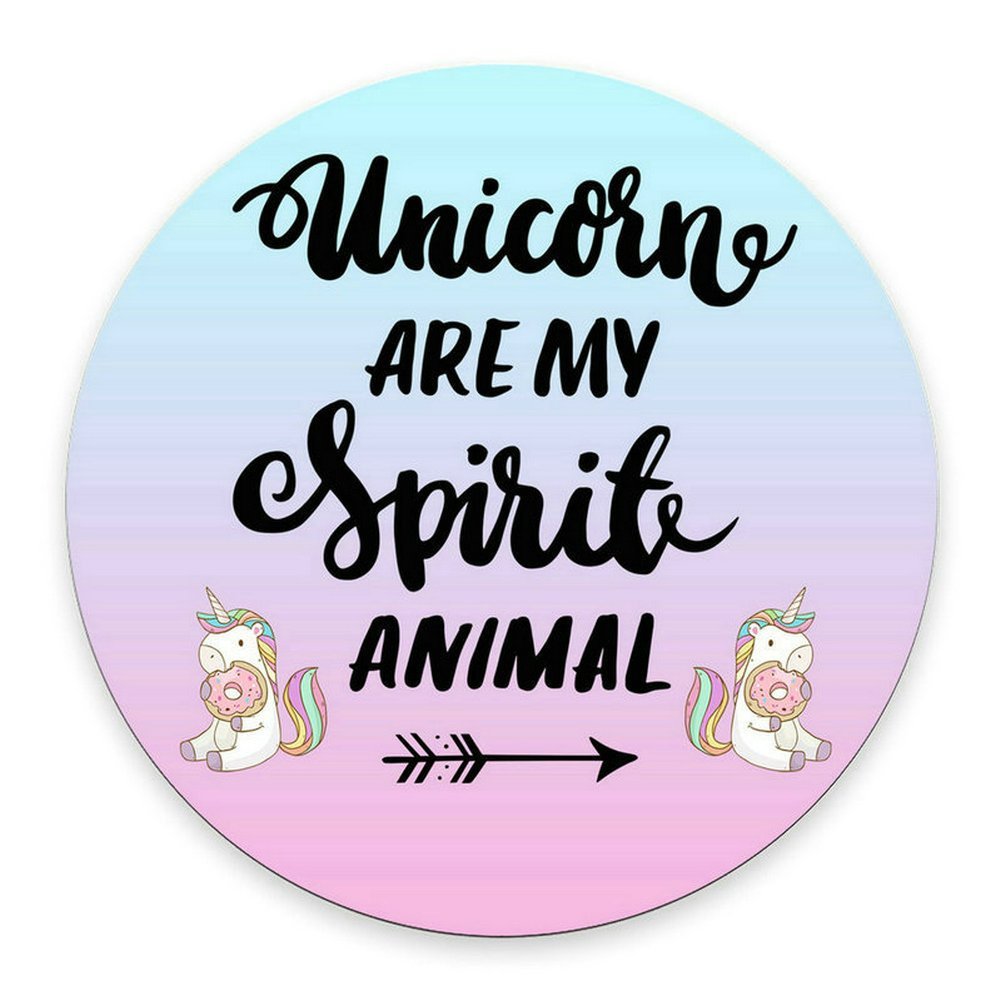 Unicorn Spirit Animal,Round Mousepad, Cute Cubicle Decor, Office Desk Accessories, Unicorn Mouse Pad, Cute Desk Accessories, Don