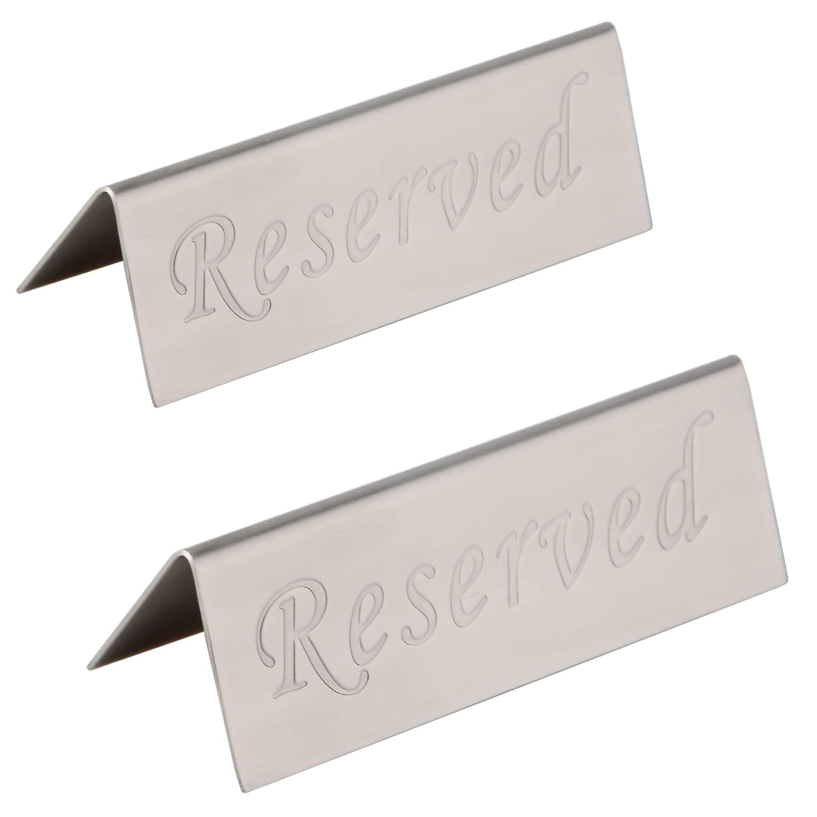 Reserved Sign - 10 Year'S Use Stainless Steel Tabletop Sign Desk Top Stand Tent Sign For Restaurants,Weddings,Events -Ouble Side