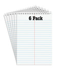 Steno Pads Notebooks, Top Bound Spiral Steno Book -Stenos Note Pads Gregg Ruled, White, 80 Sheets Per Steno Notepad - 6 X 9 Inch