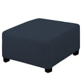 Easy-Going Stretch Square Ottoman Cover Folding Storage Stool Furniture Protector Soft Rectangle Slipcover With Elastic Bottom (30X30X15Inch, Dark Blue)