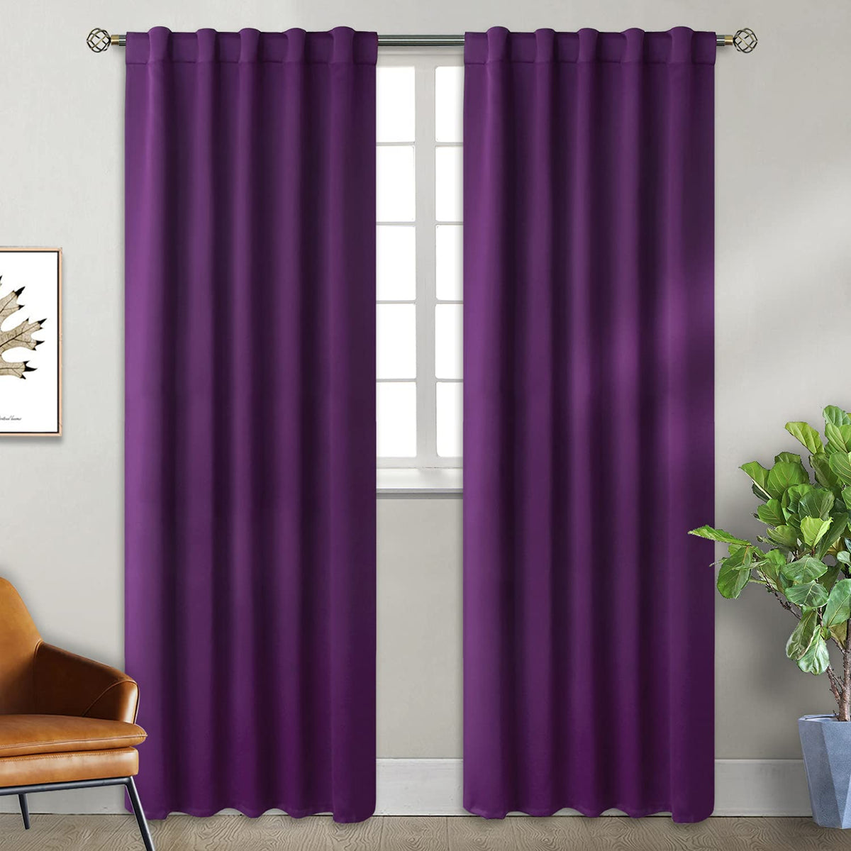 Bgment Rod Pocket And Back Tab Blackout Curtains For Bedroom - 42 X 84 Inch Thermal Insulated Room Darkening Curtains For Living
