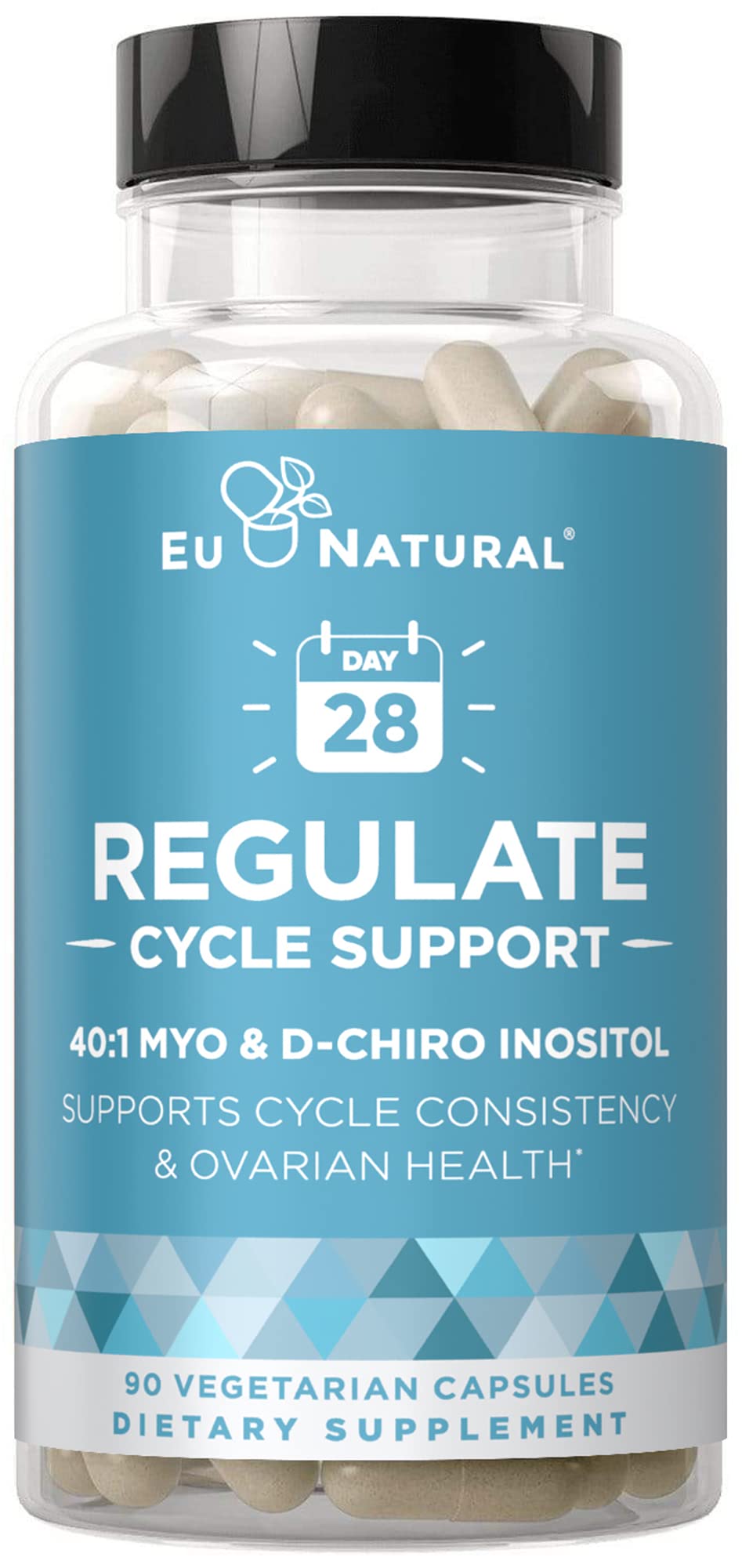 Eu Natural Regulate Myo-Inositol  D-Chiro Inositol - Fertility, Hormonal, Menstrual  Ovarian Support Supplement - Hormone Balanc