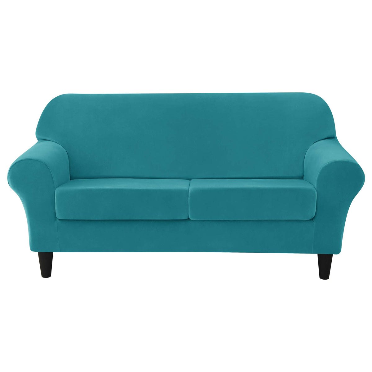 Obcreat 3 Pieces Sofa Slipcover Stretch Velvet Sofa Covers For 2 Cushion Couch Loveseat Covers Soft Couch Cover With Elastic Bot