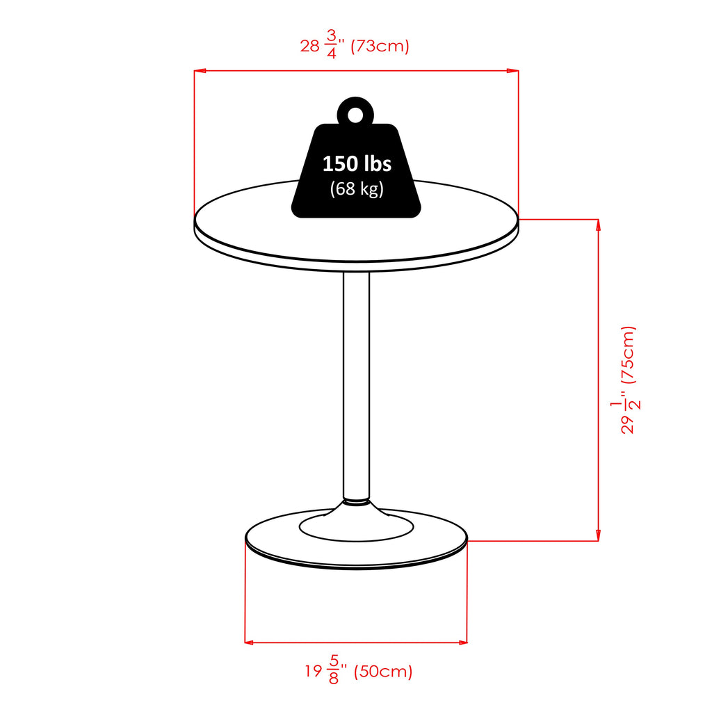 Winsome Spectrum 29 1/2-inch x 28.74-inch x 28.74-inch MDF Round Dining Table, Black (93729)