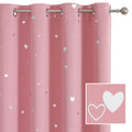 Smile Weaver Pink Kids Curtains For Girls Bedroom Silver Print Window Drapes Soft Thick Thermal Insulated Window Treatment Gromm