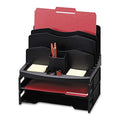 Sparco 26372 Organizer, w/2 Letter Trays, 9 Comp,13-1/8-Inch x9-7/8-Inch x14-Inch , BK