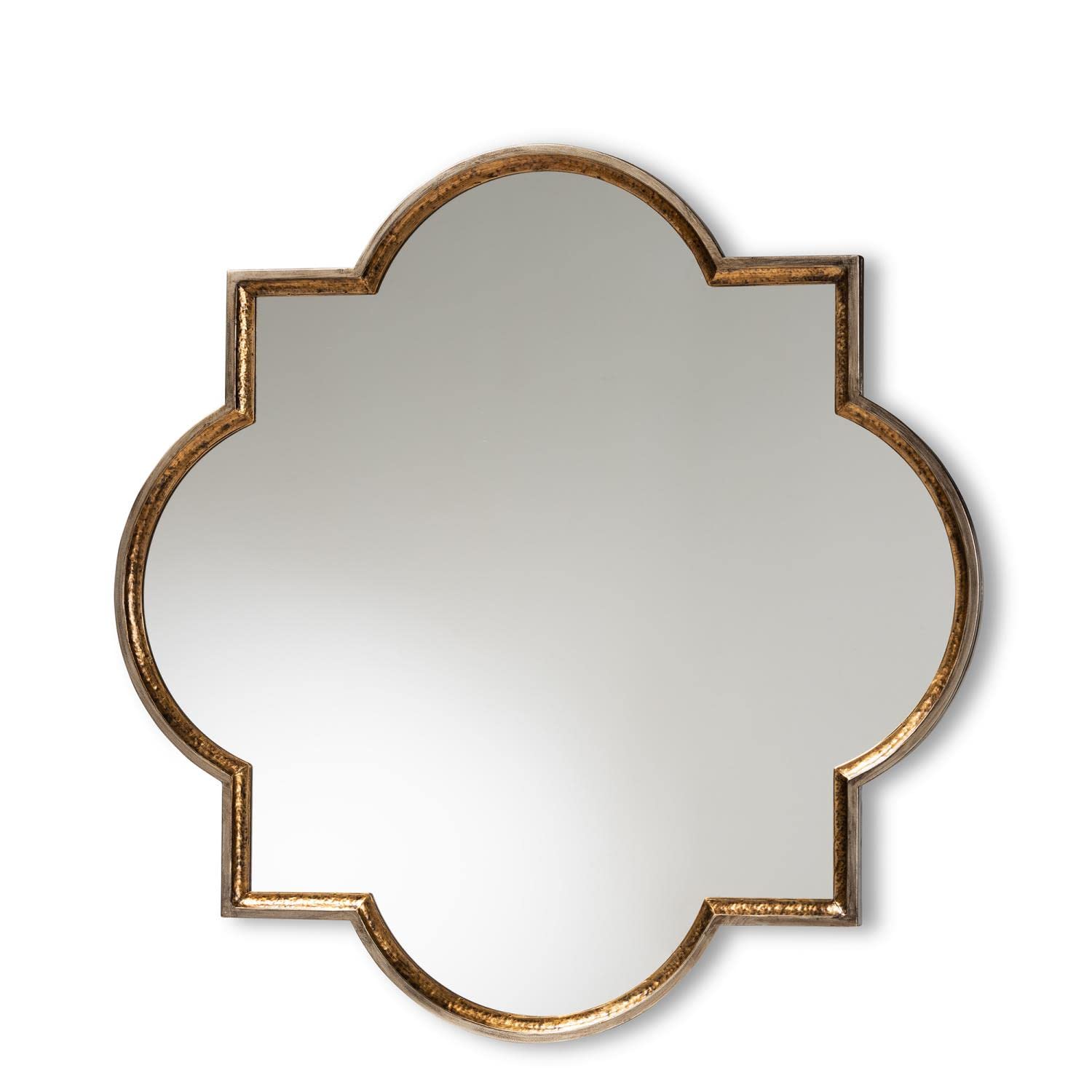 Baxton Studio Bronze and Gold Finished Metal Quatrefoil Accent Wall Mirror
