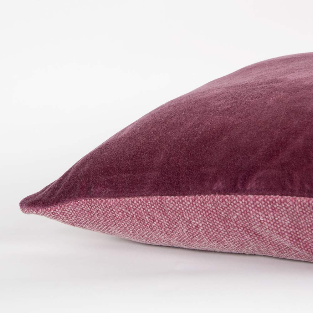 Rizzy Home 22&quot; x 22&quot; Poly Filled Pillow with Cotton Canvas Cover-Berry