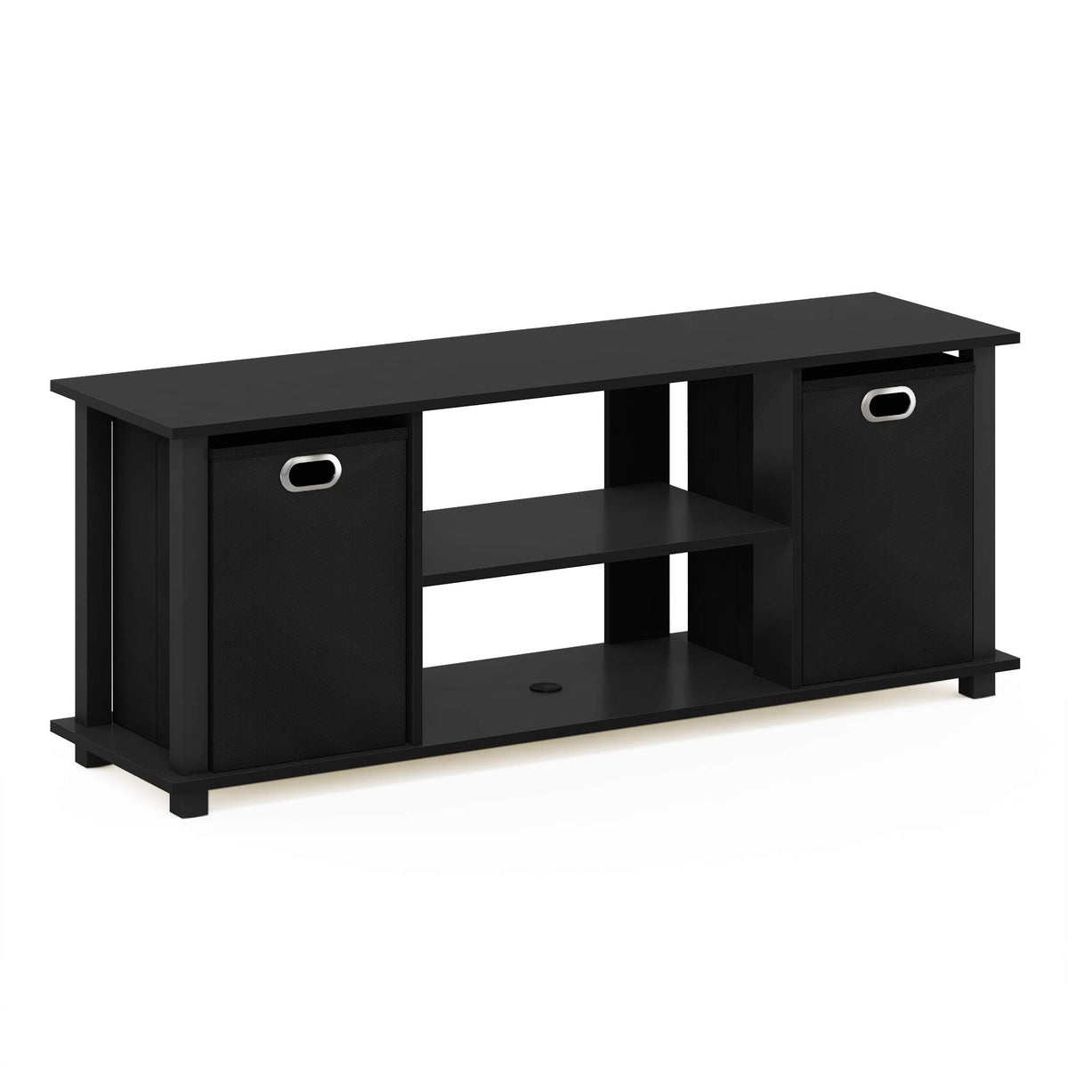 Furinno Econ Entertainment Center, Black/Black