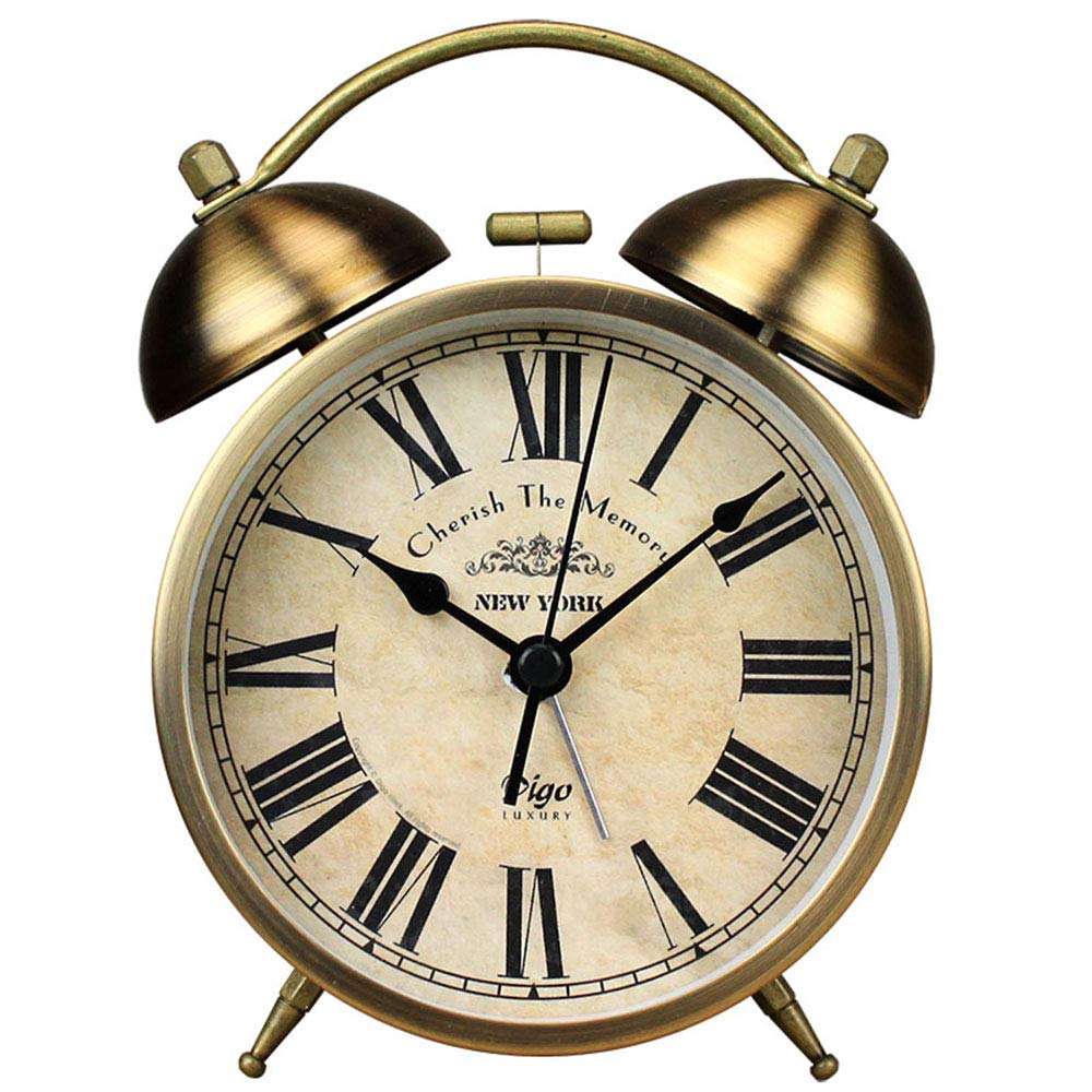 Maxspace Dual Alarm Clock,4-Inch Twin Bell Alarm Clock, Table Desk Alarm Clock Battery Operated with Backlight Loud for Heavy Sl