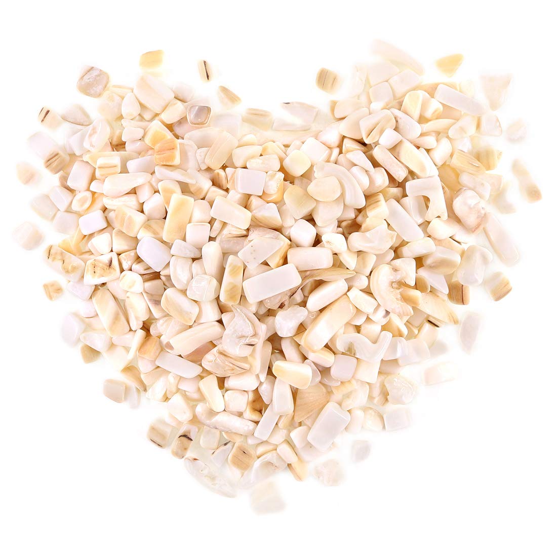 Swpeet 1 Pound White Seashell Small Tumbled Chips Stone Gemstone Chips Crushed Pieces Irregular Shaped Stones Crystal Chips Ston