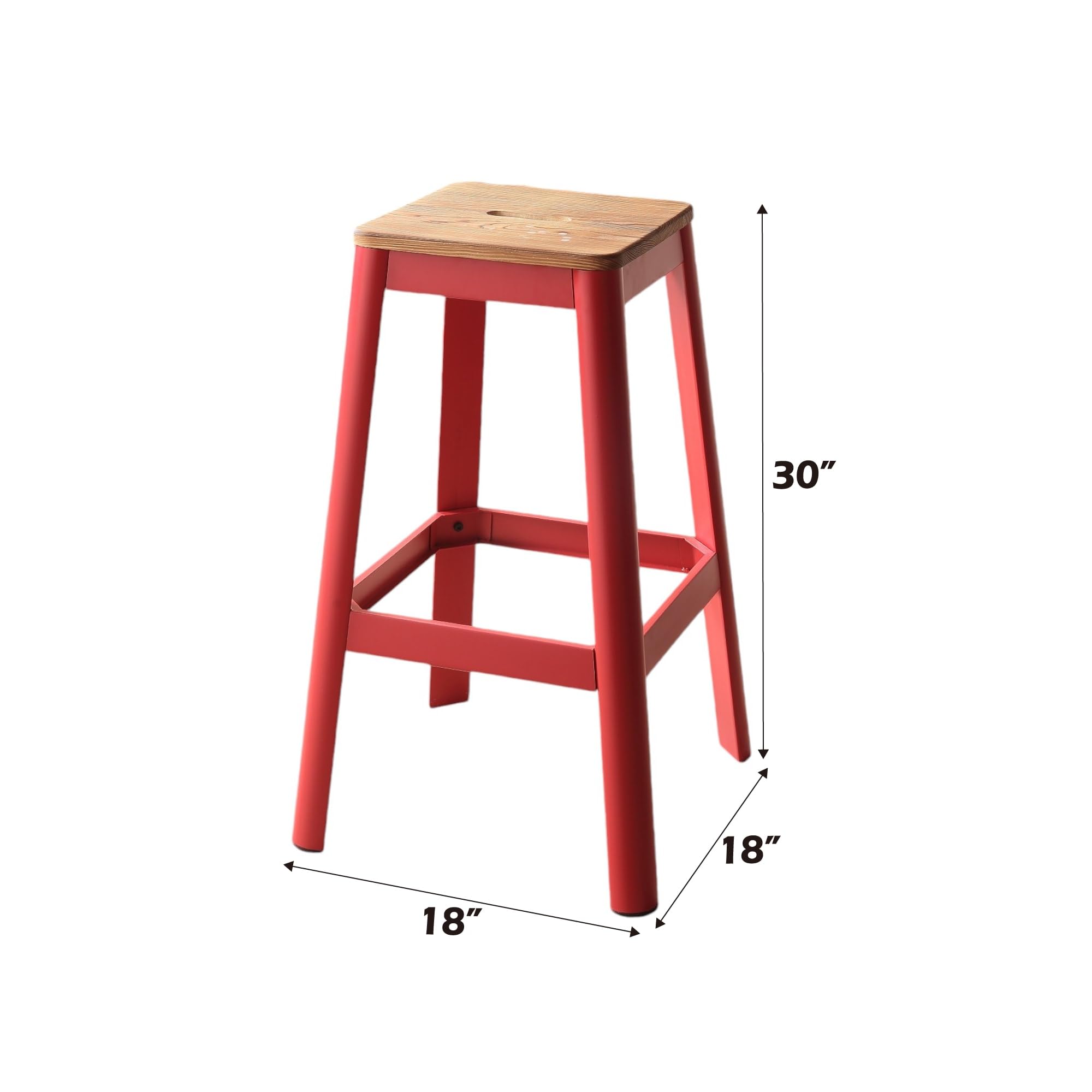 Acme Jacotte Bar Stool in Natural and Red