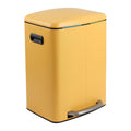 happimess HPM1005L Marco Rectangular 10.6-Gallon Double Bucket Trash Can with Soft-Close Lid, Daffodil Yellow for Home, Kitchen,
