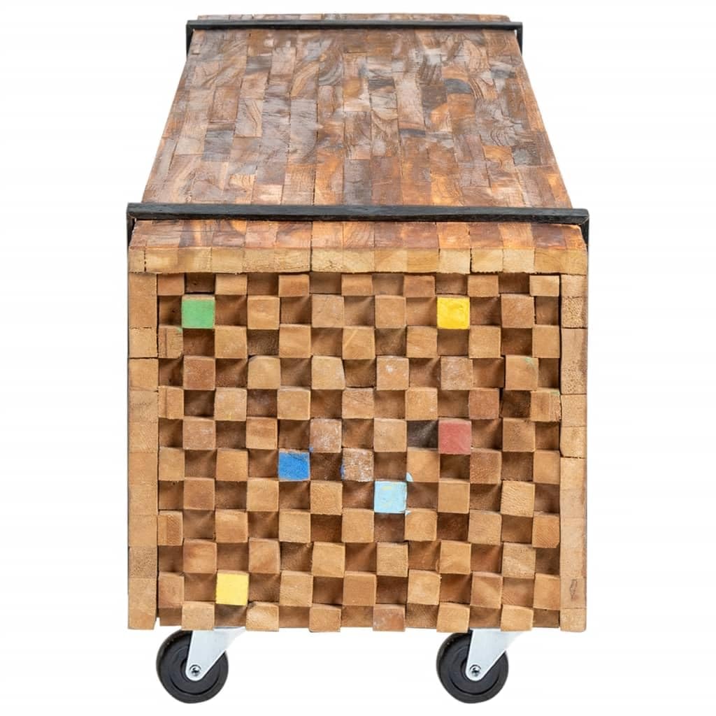 vidaXL TV Stand 43.3&quot;x11.8&quot;x12.8&quot; Solid Teak Wood