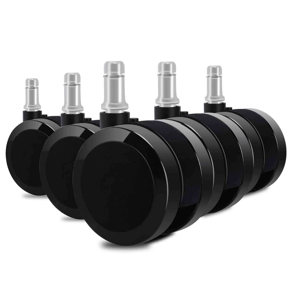 Herman Miller 60mm (2.36') Aeron Chair Caster Wheels Replacement (Set of 5, Black), Heavy Duty, Universal Size, Fit Most Brand 