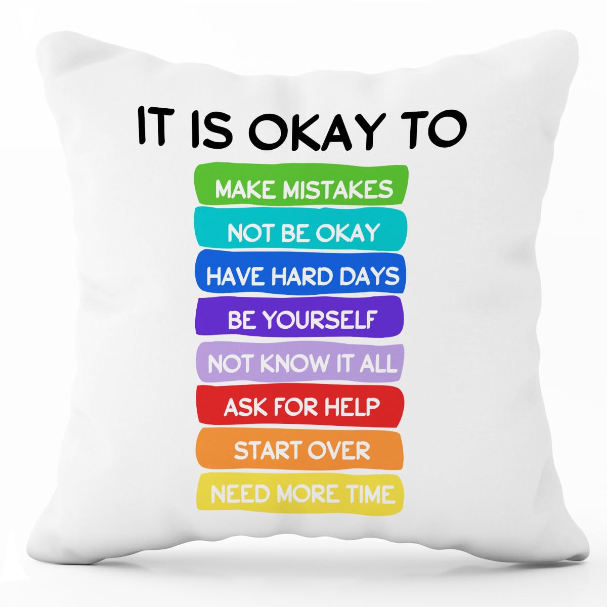 Psychology Gifts Throw Pillow Covers-Calming Corner Decorative Throw Pillow Cover- Gentle Reminders-Mental Health Gifts For Kids