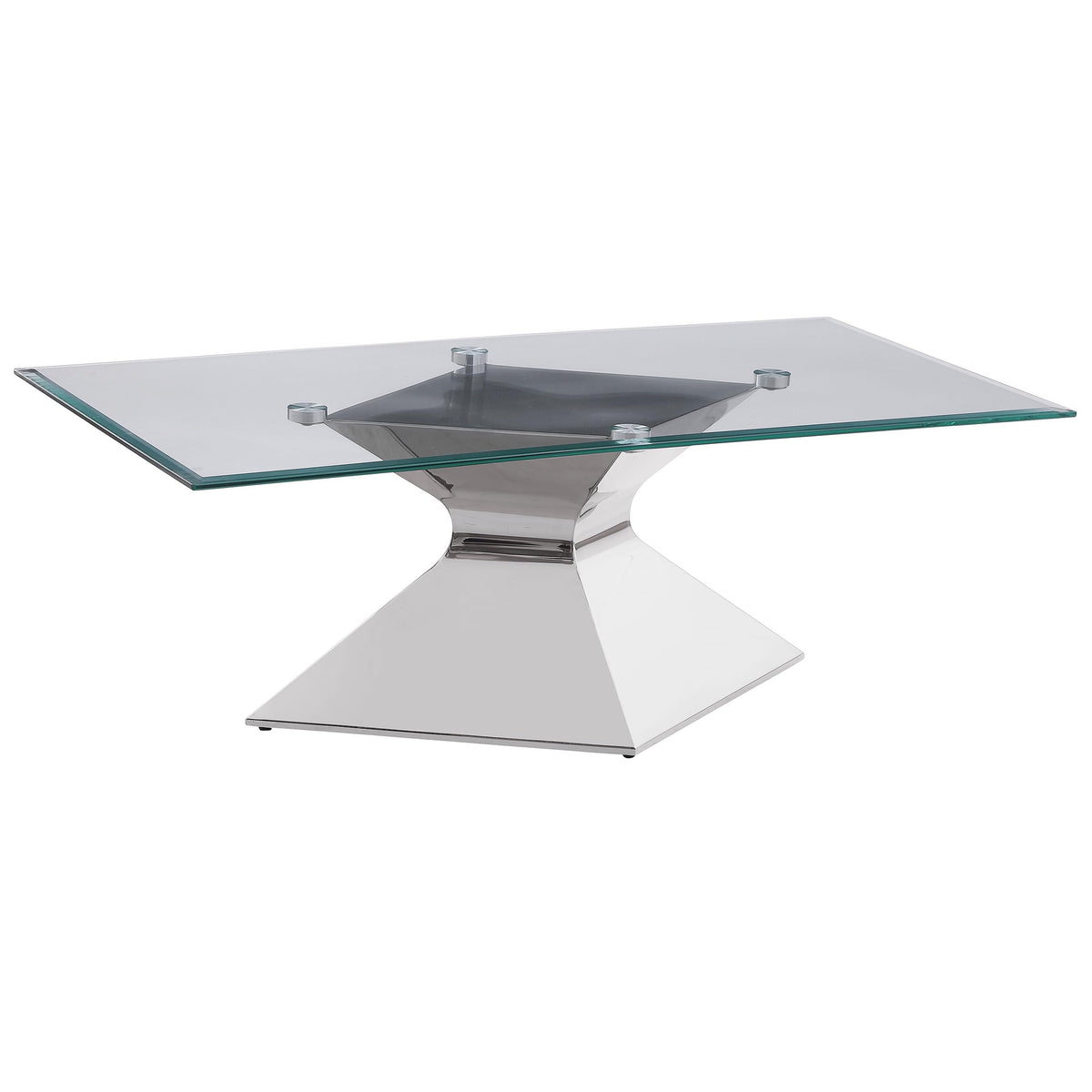 Coaster Home Furnishings Jenny Glass Top Stainless Steel Coffee Table Chrome