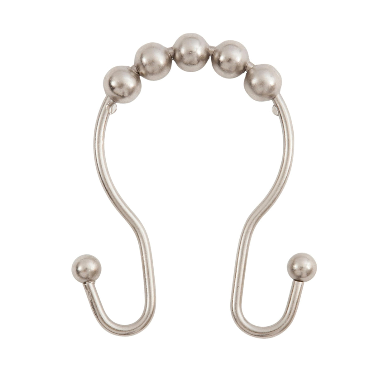 Kenney Double Roller Ball Shower Curtain Rings (12 Pack), Brushed Nickel