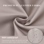 Searchi Waterproof Pu Leather Seat Covers For Dining Chairs, 6 Pack Stretch Dining Room Chair Seat Covers, Kitchen Chair Seat Covers Protectors (Taupe)