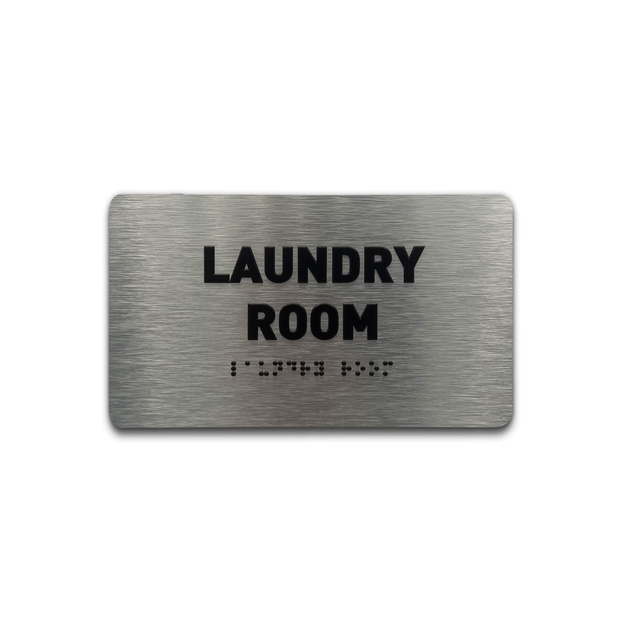 Laundry Room Sign - Ada Compliant Utility Sign, Raised Letters, Grade 2 Braille, Tco Inspection Certified, Install Ready, Brushe