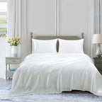Homiest 3Pcs Satin Sheets Set Luxury Silky Satin Bedding Set With Deep Pocket, 1 Fitted Sheet + 1 Flat Sheet + 1 Pillowcase (Twin Xl Size, White)