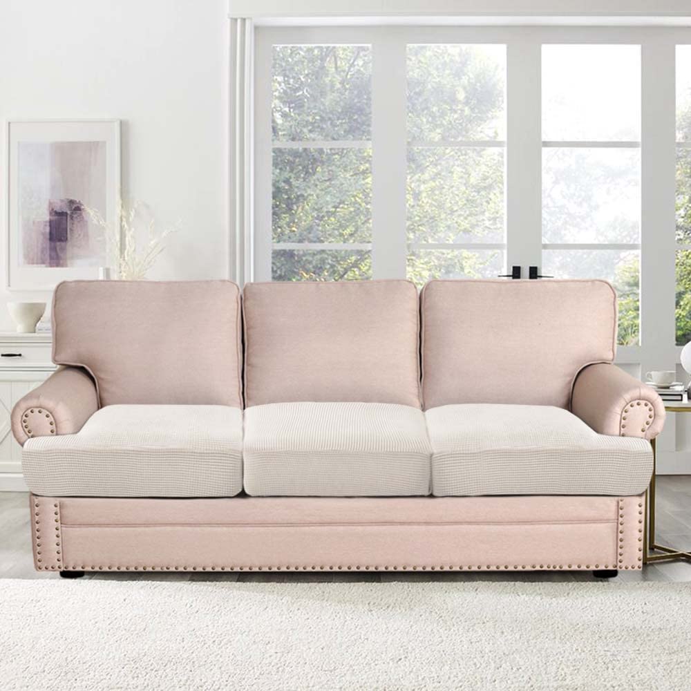 H.Versailtex Stretch 3 Piece T Cushion Sofa Slipcovers Individually Sofa Cushion Covers For 3 Cushion Couch Sofa Seat Cushion Co