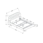 Monarch Specialties I Twin Size Leather-Look with Brown Wood Legs BED,