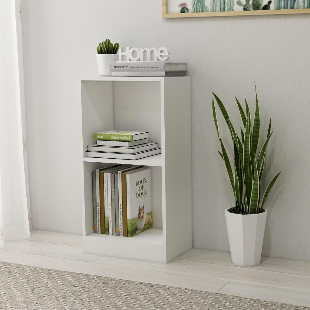 vidaXL Bookshelf White 15.7&quot;x9.4&quot;x29.5&quot; Chipboard