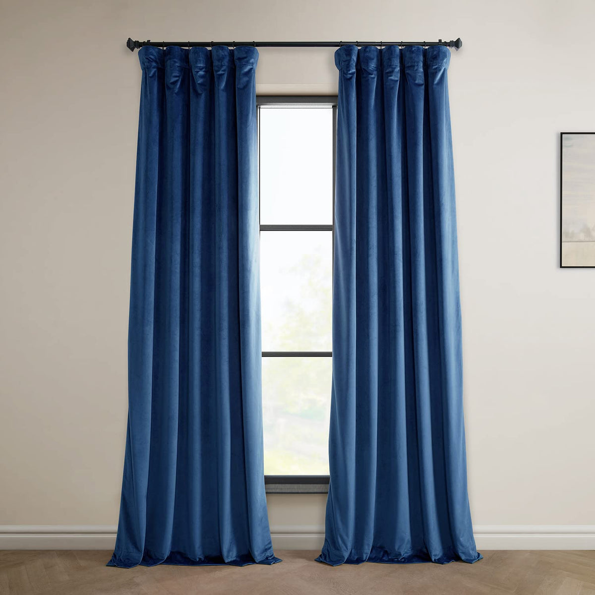 Hpd Half Price Drapes Heritage Plush Velvet Curtains For Bedroom  Living Room 50 X 108, Vpyc-198604-108 (1 Panel) Pisces Blue