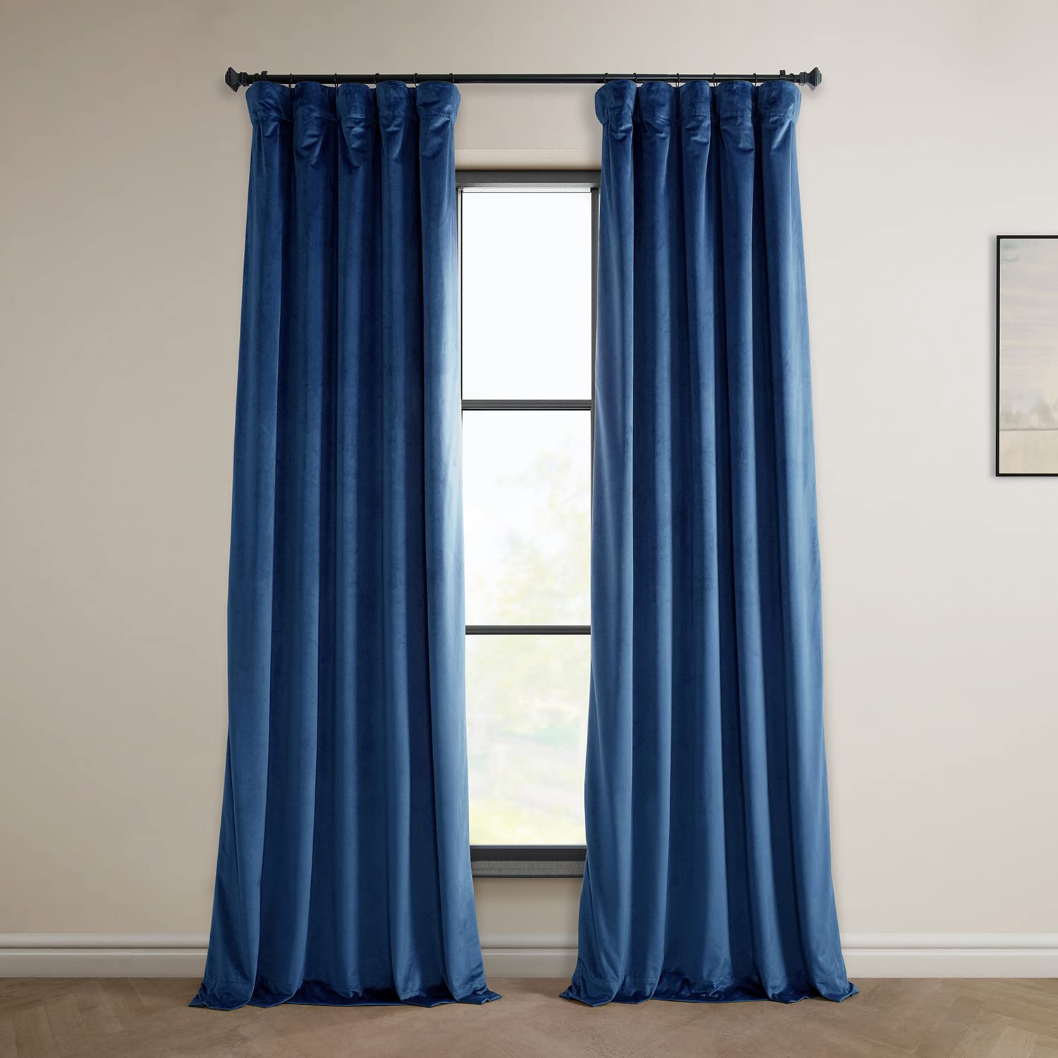 Hpd Half Price Drapes Heritage Plush Velvet Curtains For Bedroom  Living Room 50 X 108, Vpyc-198604-108 (1 Panel) Pisces Blue