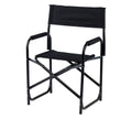 E-Z UP Standard Height Directors Chair, Seat 17.5    High, Padded Armrests and Storage Bag, Black