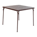 Flash Furniture Madelyn 33.5" Square Folding Multipurpose Card Table with Padded Vinyl Top, Portable Folding Game Table for 4 Players, Brown