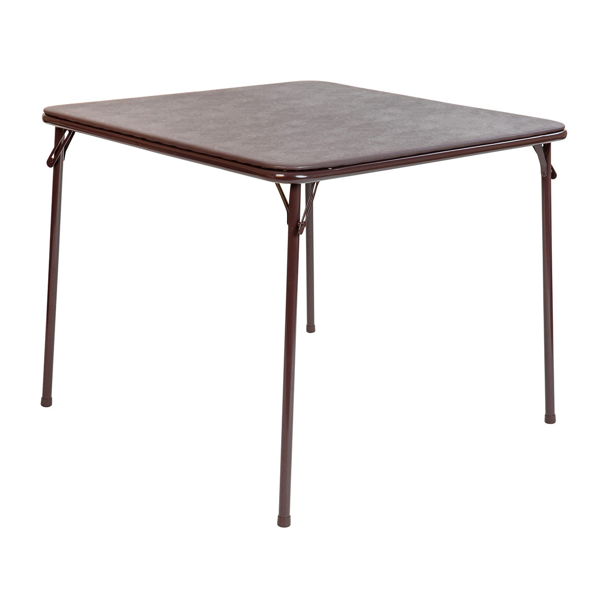 Flash Furniture Madelyn 33.5&quot; Square Folding Multipurpose Card Table with Padded Vinyl Top, Portable Folding Game Table for 4 Players, Brown