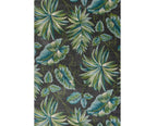 HomeRoots 3'X5' Grey Floral Polypropylene Rug